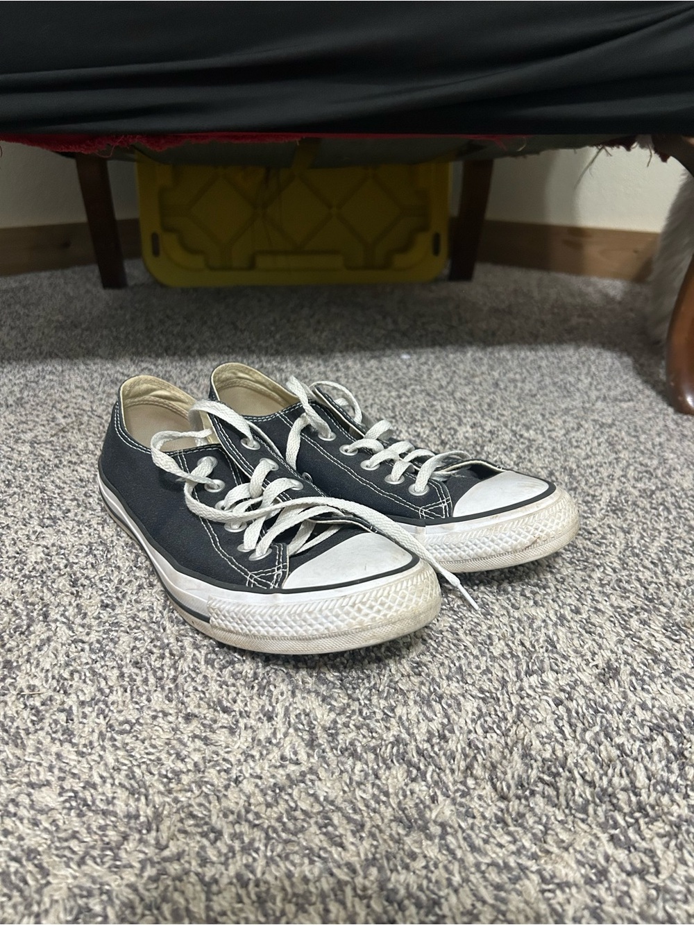 Converse Black Low Top Canvas Sneakers with White Trim